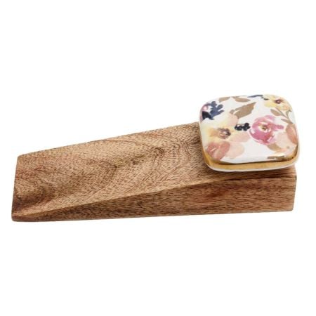 2 Pieces Rose Ceramic Door Cabinet Ceramic Wooden Door Stopper